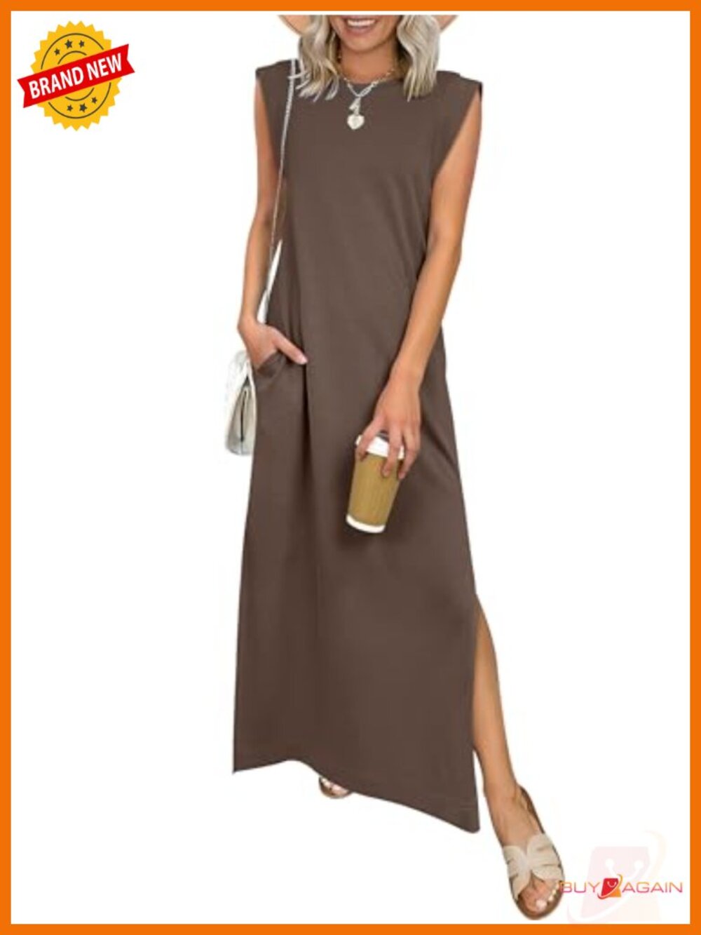 Wrinkle Free Maxi Dress Sleeveless Summer Travel Sundress